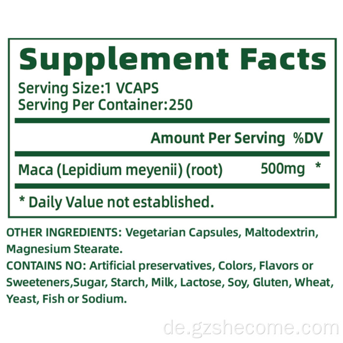 Premium MACA Root Supplement unterstützt die Fruchtbarkeit fördert die Fruchtbarkeit